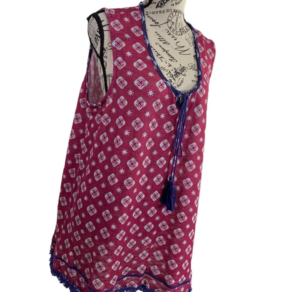 Weekend Blouse Sleeveless knit Boho purple Suzanne Betro women’s size 1X
